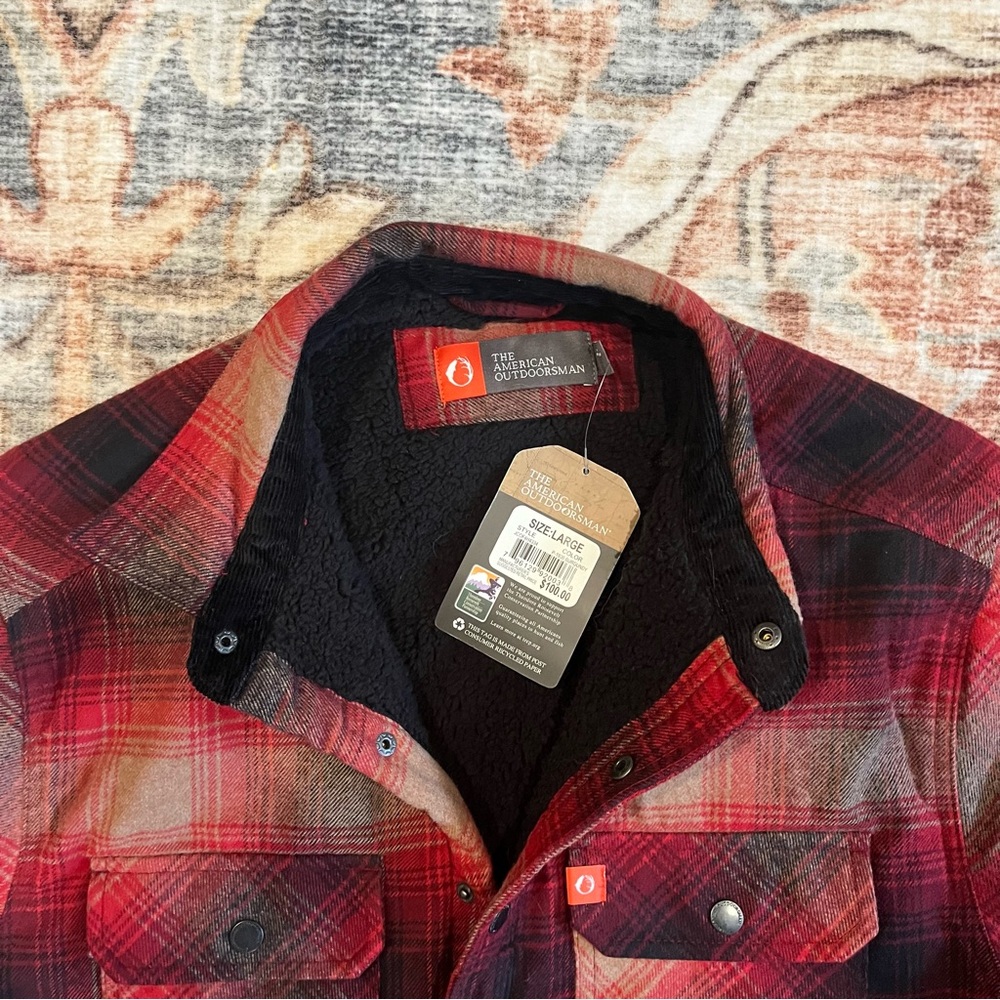 NWT THE AMERICAN OUTDOORSMAN Sherpa Bonded Flannel Shirt‎ Jacket - Picture 2 of 4